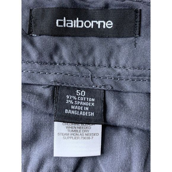 Men’ Claiborne Chino Shorts Gray Size 50 Adjustable Flex Waist 5124 10" Burmuda - Picture 5 of 6